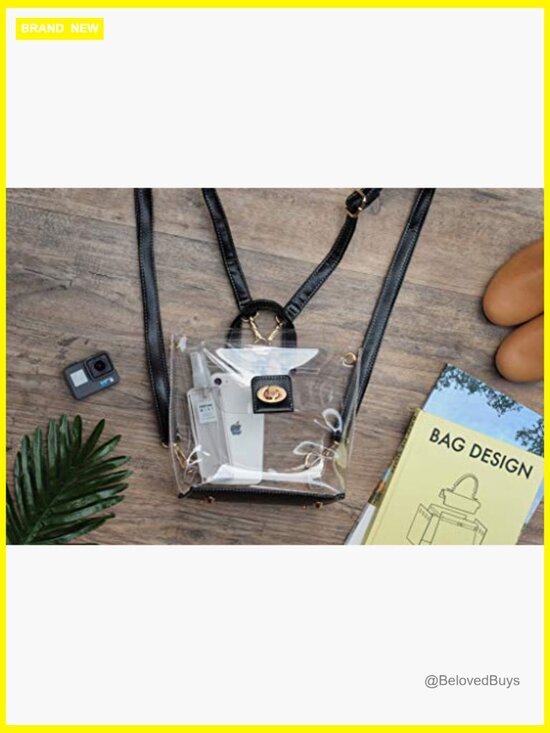 Clear Convertible Backpack Crossbody Stadium Approved PVC Vegan Leather main image 5